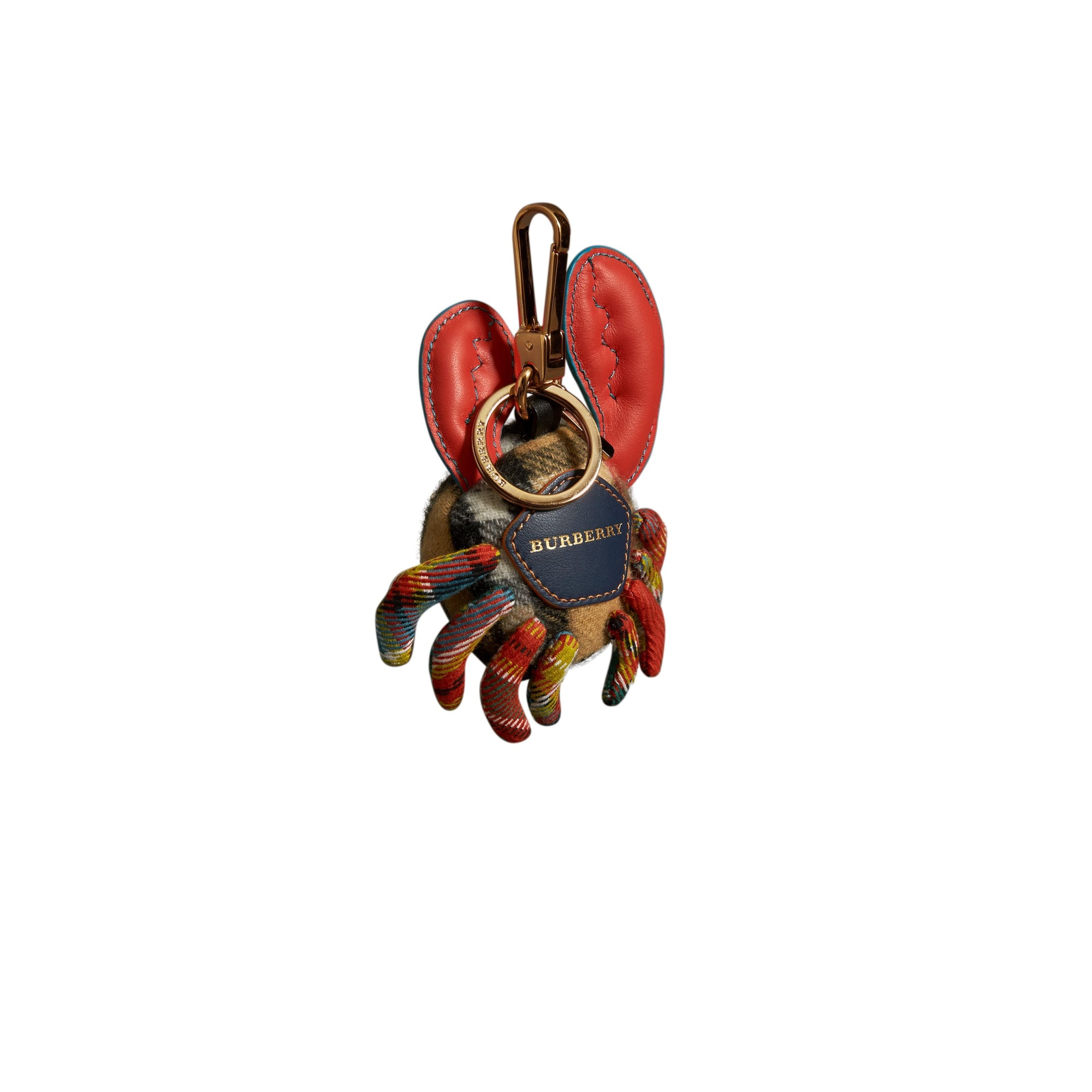 Bijou porte-clés en cachemire Paul le Crabe - Antique Yellow Multi