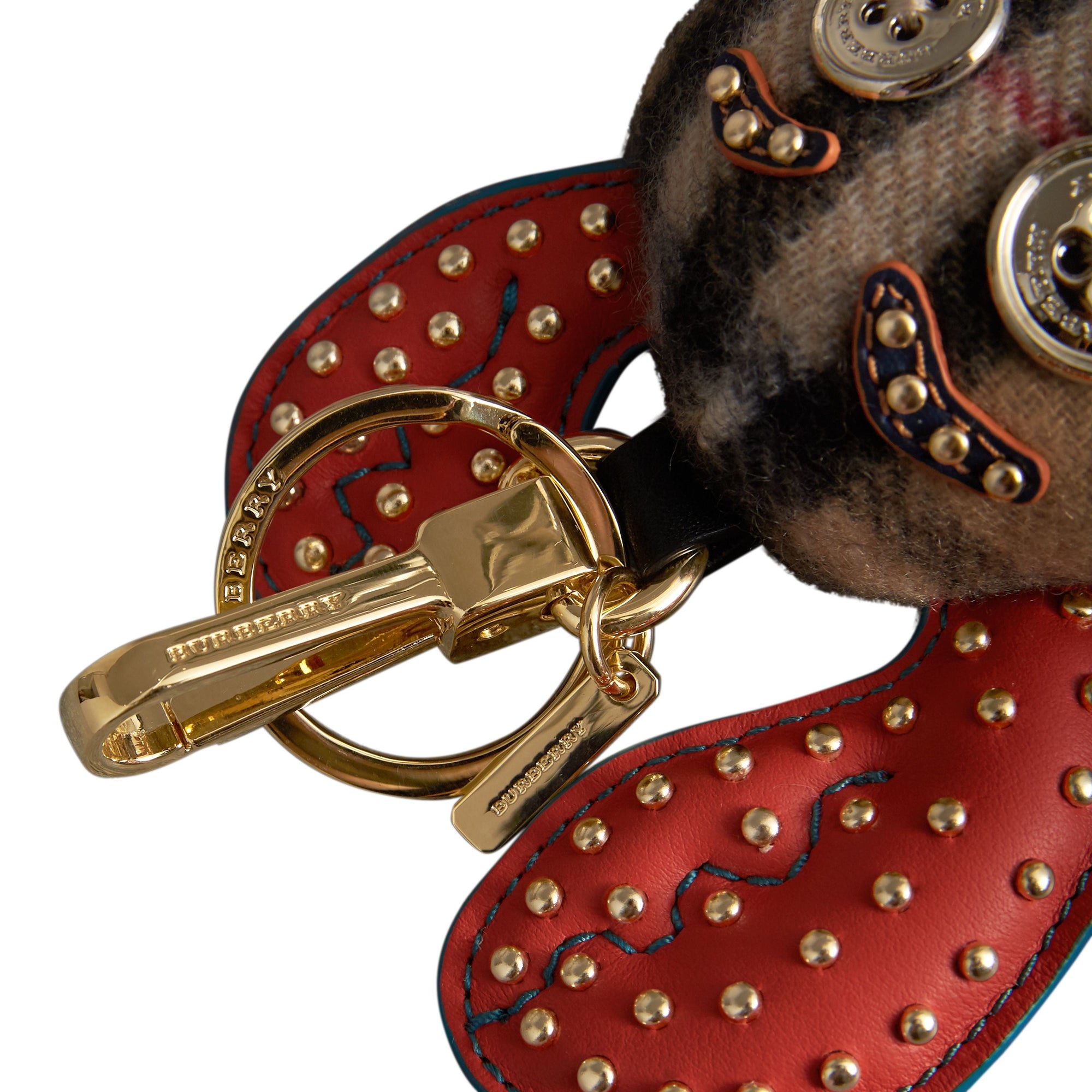 Bijou porte-clés en cachemire Paul le Crabe - Antique Yellow Multi