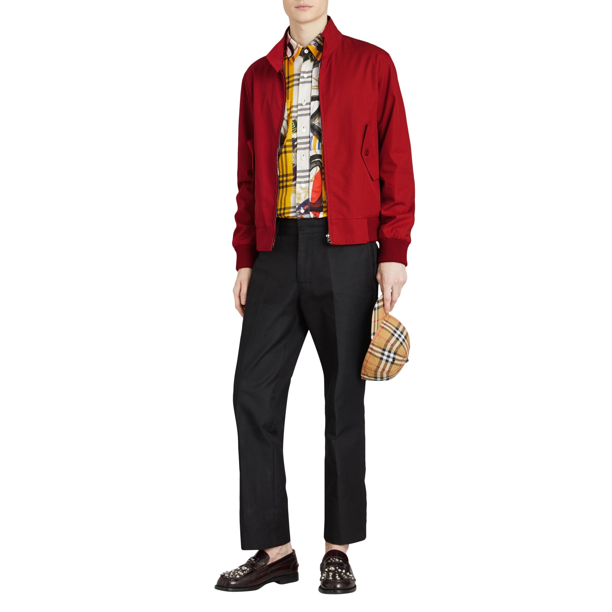 Veste Harrington de coupe slim en gabardine tropicale - Bright Red