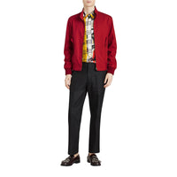 Veste Harrington de coupe slim en gabardine tropicale - Bright Red