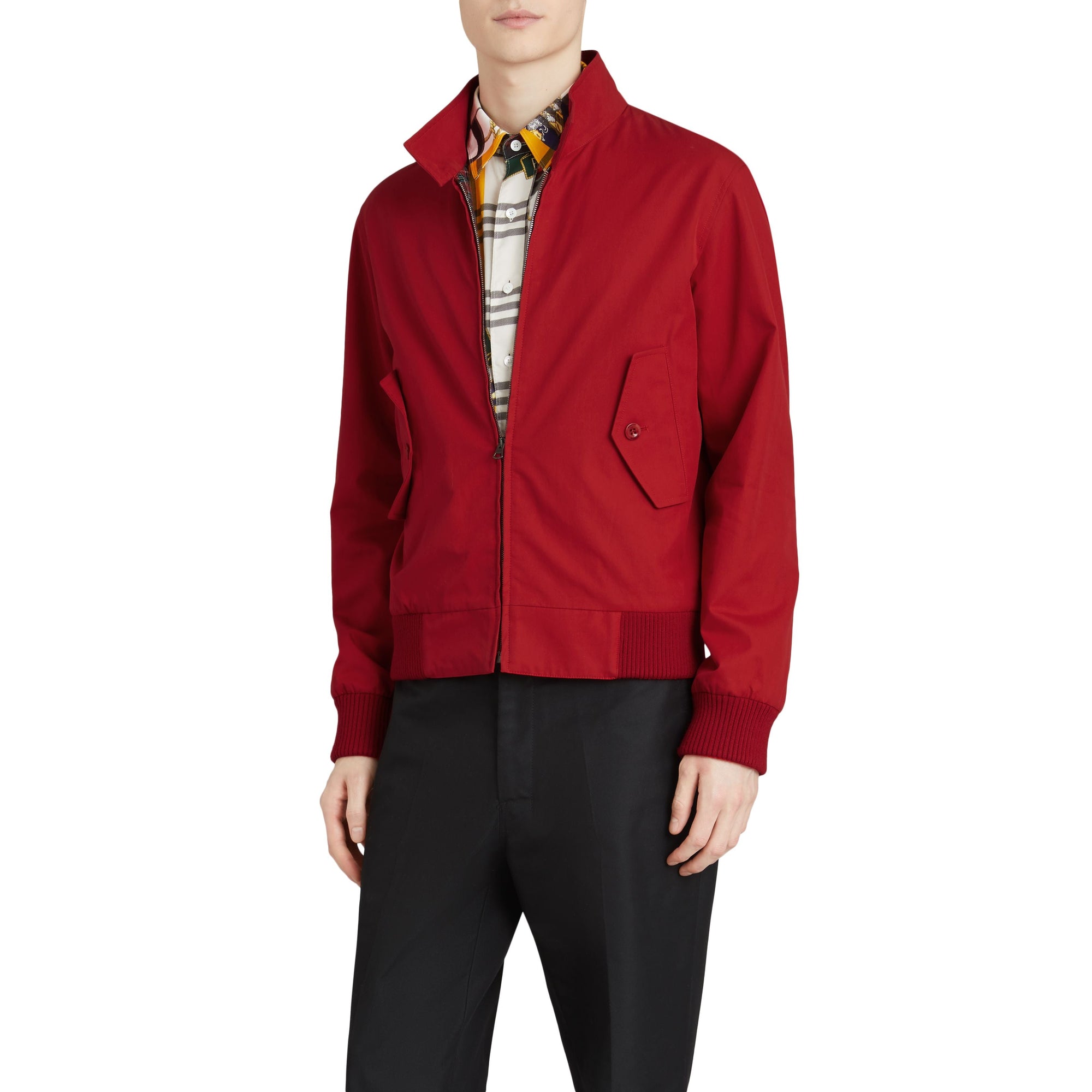 Veste Harrington de coupe slim en gabardine tropicale - Bright Red