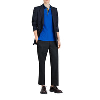Polo en coton avec col contrastant - Cerulean Blue