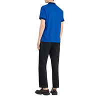 Polo en coton avec col contrastant - Cerulean Blue