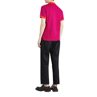 Polo en coton avec col contrastant - Plum Pink