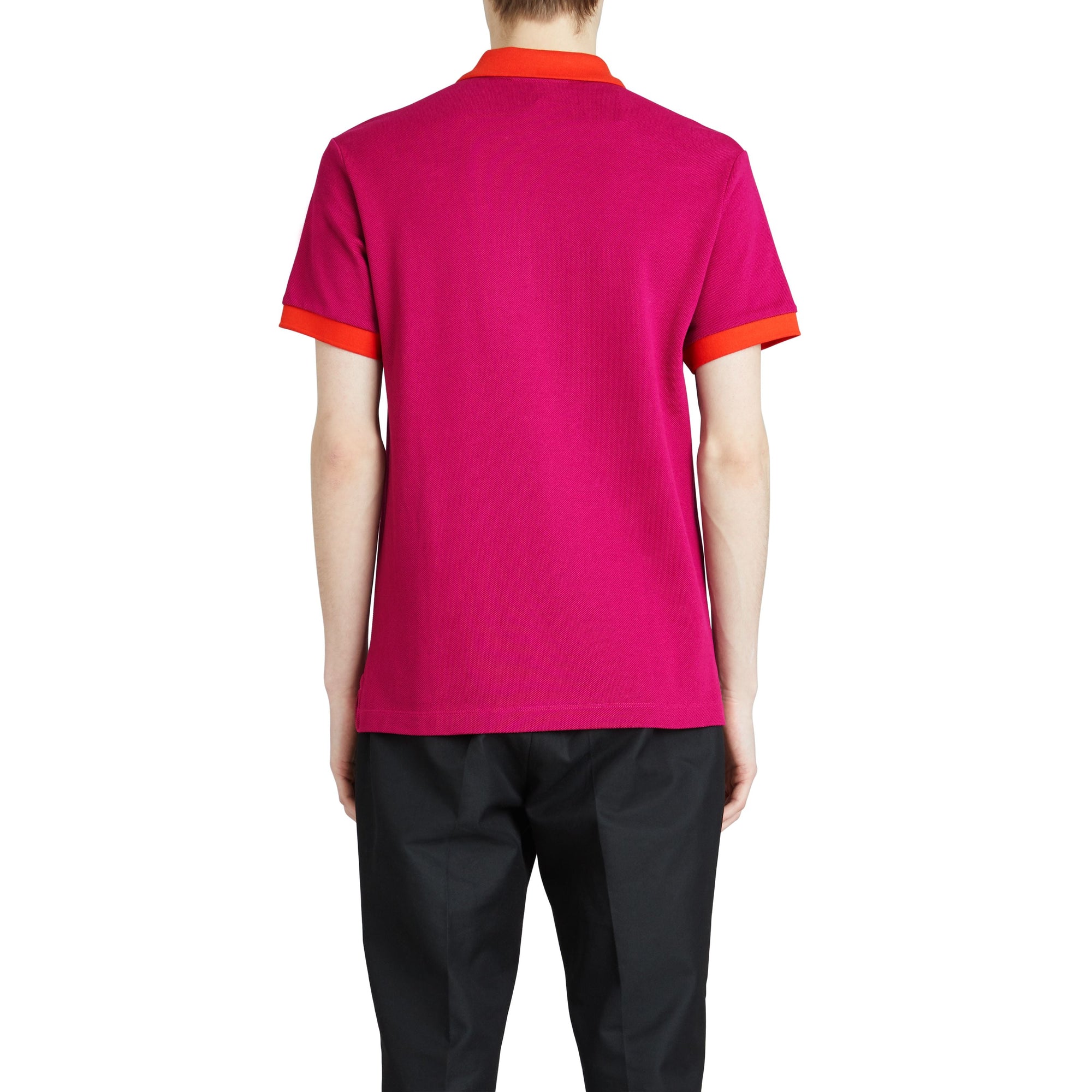 Polo en coton avec col contrastant - Plum Pink