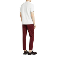 Polo en coton avec patte de boutonnage à motif check - White