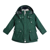 Parka à capuche en coton mélangé avec gilet intérieur amovible - Forest Green