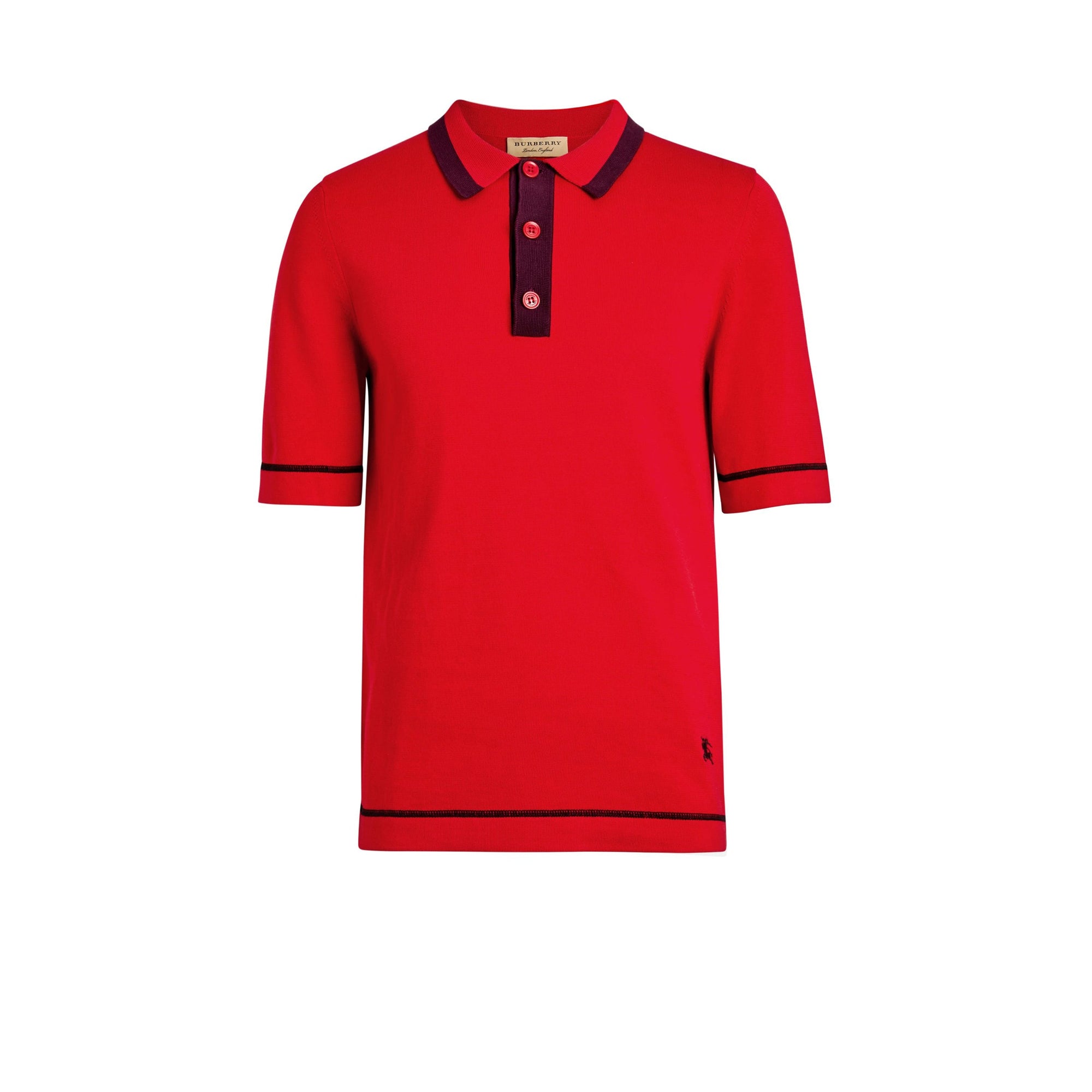 Polo en jersey de coton à bordures contrastantes - Bright Red