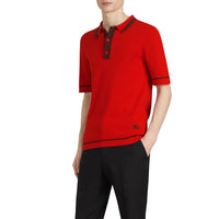 Polo en jersey de coton à bordures contrastantes - Bright Red