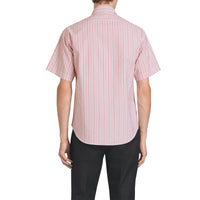 Chemise rayée à manches courtes avec logo d'archive brodé - Light Pink