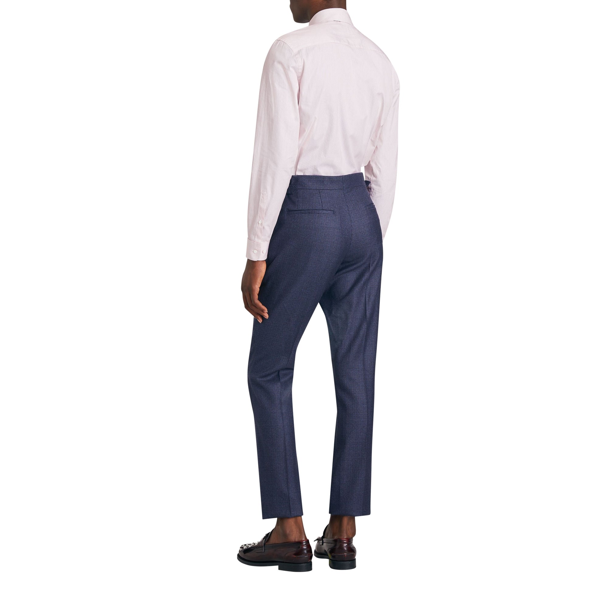 Chemise slim en popeline de coton rayée - Burgundy