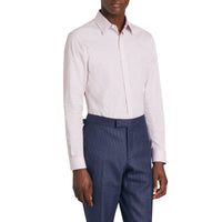 Chemise slim en popeline de coton rayée - Burgundy