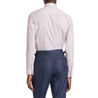 Chemise slim en popeline de coton rayée - Burgundy
