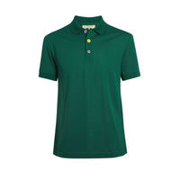 Polo en piqué de coton avec boutons peints - Opal Green