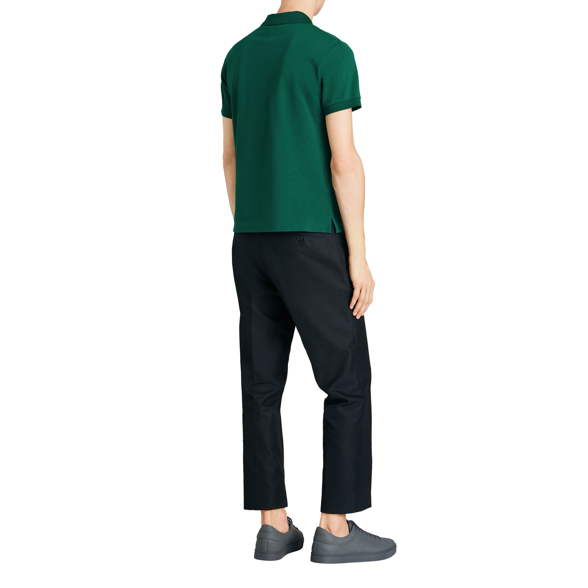 Polo en piqué de coton avec boutons peints - Opal Green