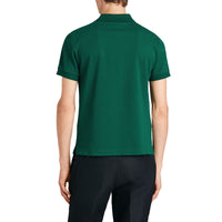 Polo en piqué de coton avec boutons peints - Opal Green