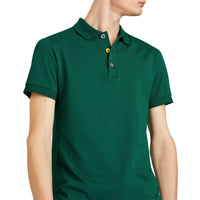 Polo en piqué de coton avec boutons peints - Opal Green