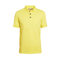 Polo en piqué de coton avec boutons peints - Vibrant Lemon