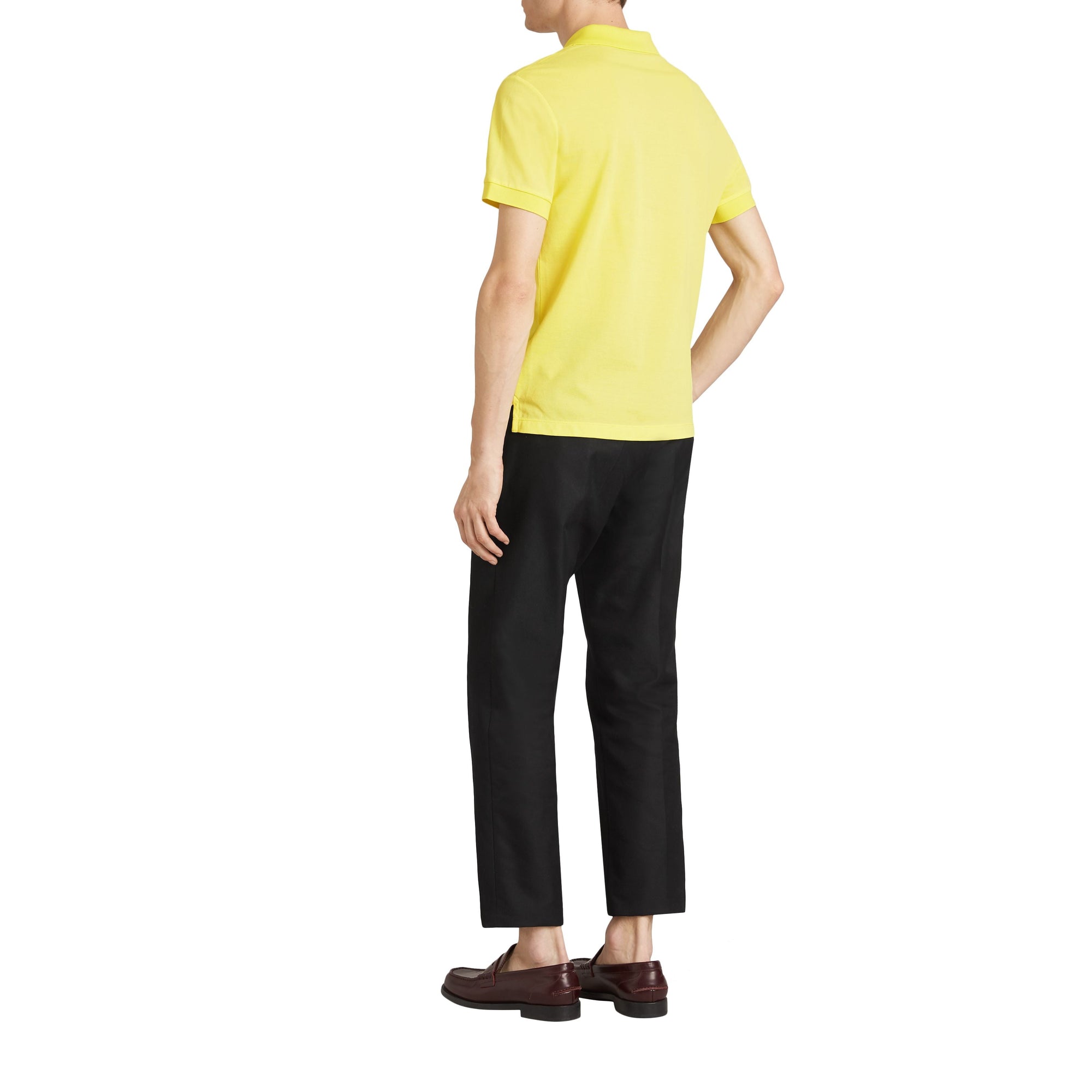 Polo en piqué de coton avec boutons peints - Vibrant Lemon