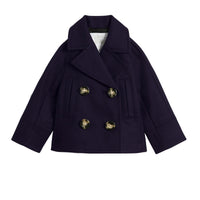 Caban court en laine - Navy