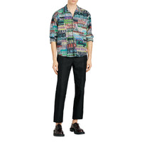 Chemise en coton à imprimé tagué - Bright Green
