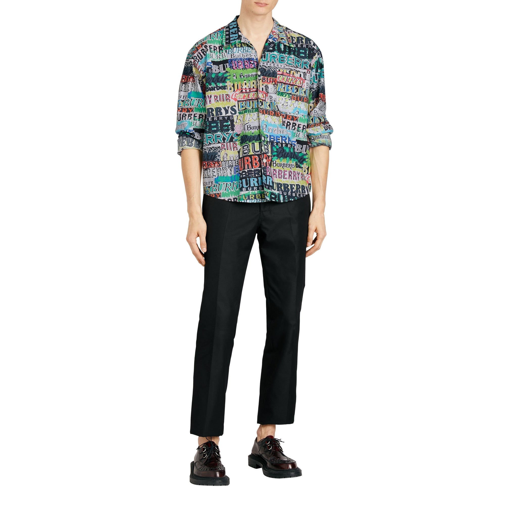 Chemise en coton à imprimé tagué - Bright Green