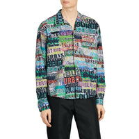 Chemise en coton à imprimé tagué - Bright Green