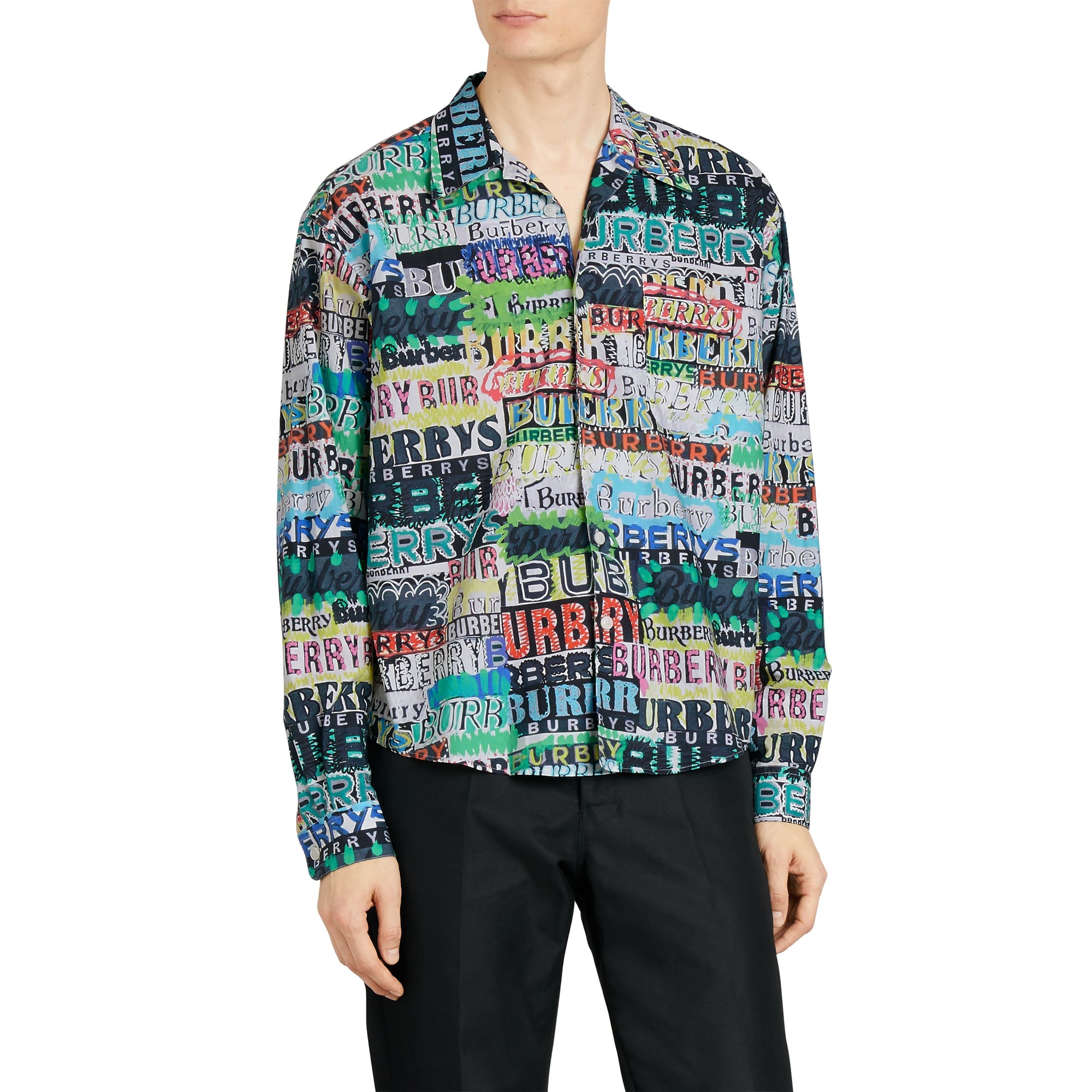 Chemise en coton à imprimé tagué - Bright Green