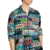 Chemise en coton à imprimé tagué - Bright Green