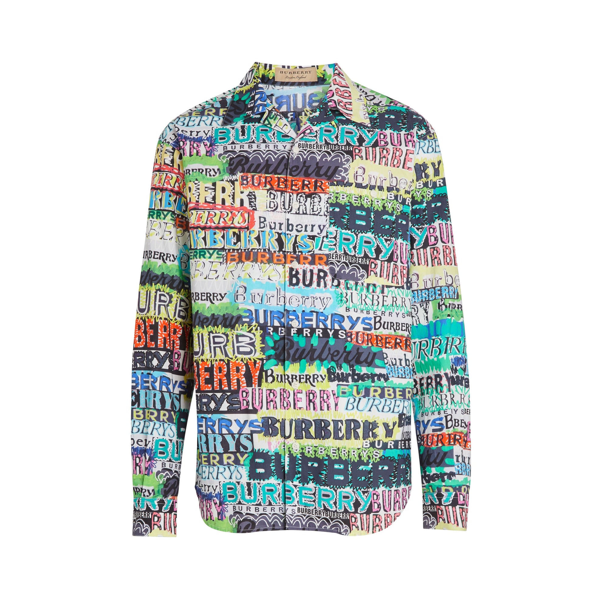 Chemise en coton à imprimé tagué - Bright Green
