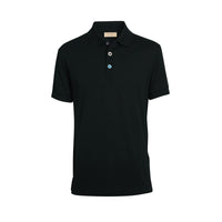 Polo en piqué de coton avec boutons peints - Black