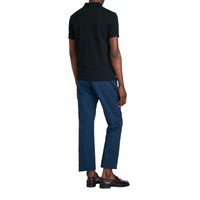 Polo en piqué de coton avec boutons peints - Black