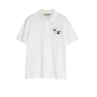 Polo en piqué de coton avec triple logo d'archive - White