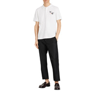Polo en piqué de coton avec triple logo d'archive - White