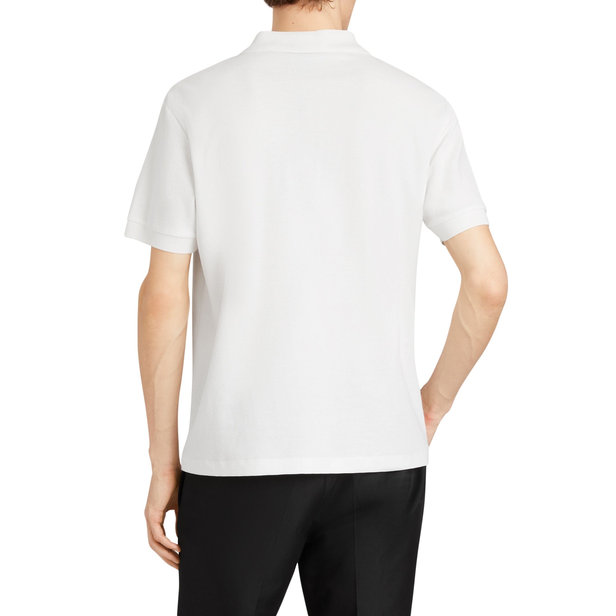 Polo en piqué de coton avec triple logo d'archive - White