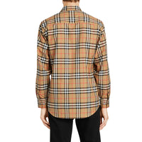 Chemise à col boutonné en coton à motif Vintage check - Antique Yellow