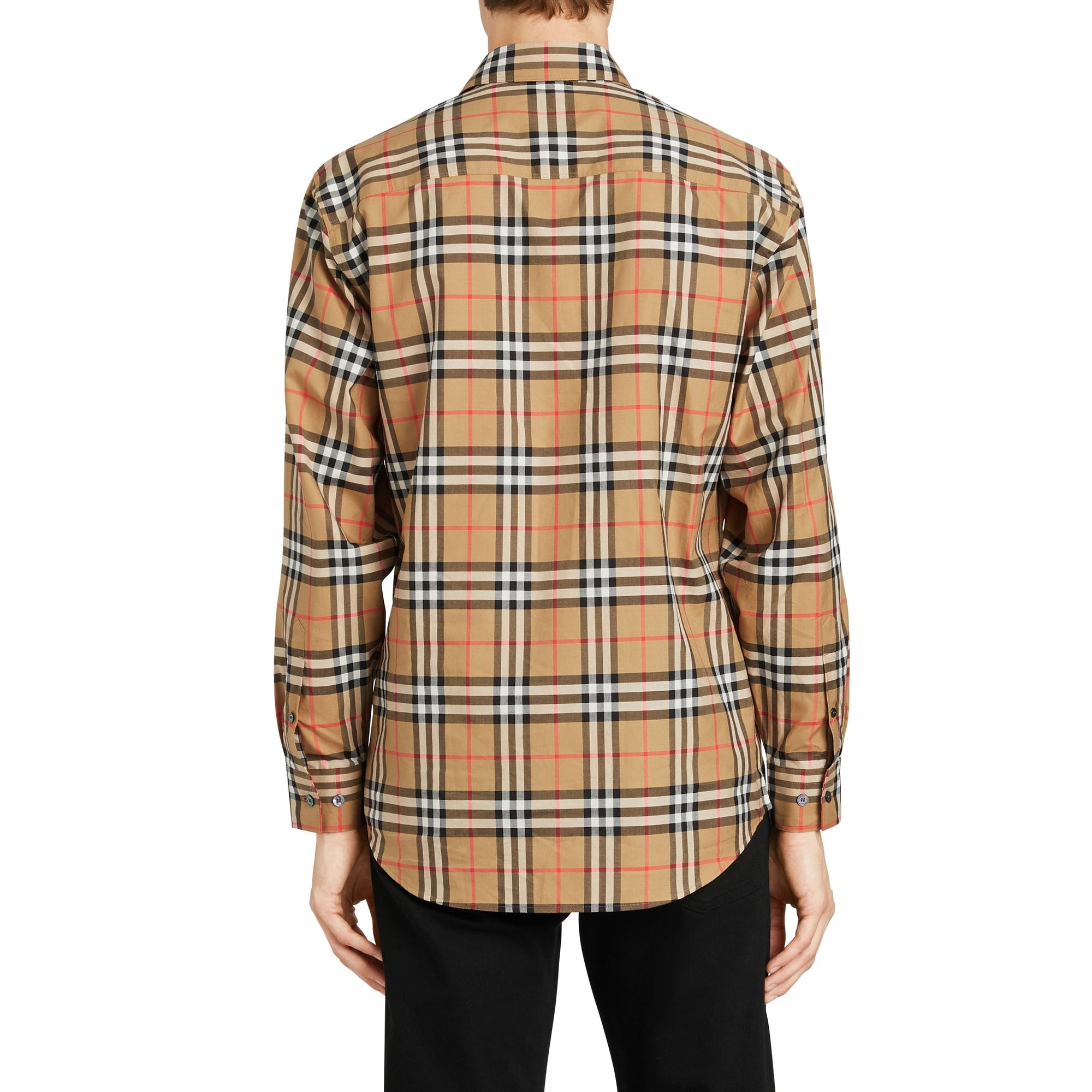 Chemise à col boutonné en coton à motif Vintage check - Antique Yellow