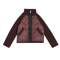 Veste matelassée avec manches en maille - Burgundy
