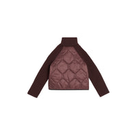 Veste matelassée avec manches en maille - Burgundy