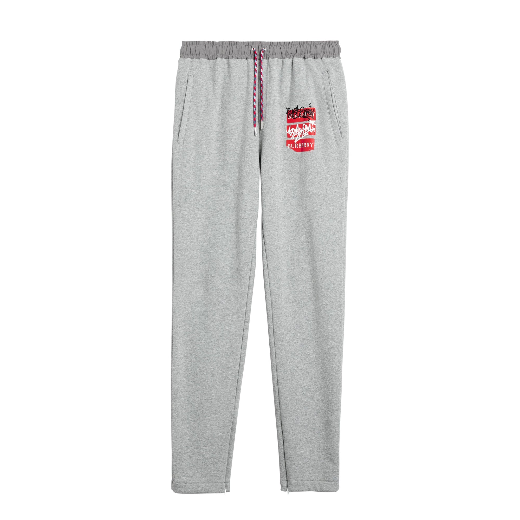 Pantalon de survêtement avec imprimé étiquette en graffiti - Pale Grey Melange