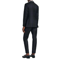 Costume de coupe Soho en sergé de laine tartan - Navy
