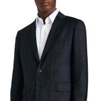 Costume de coupe Soho en sergé de laine tartan - Navy