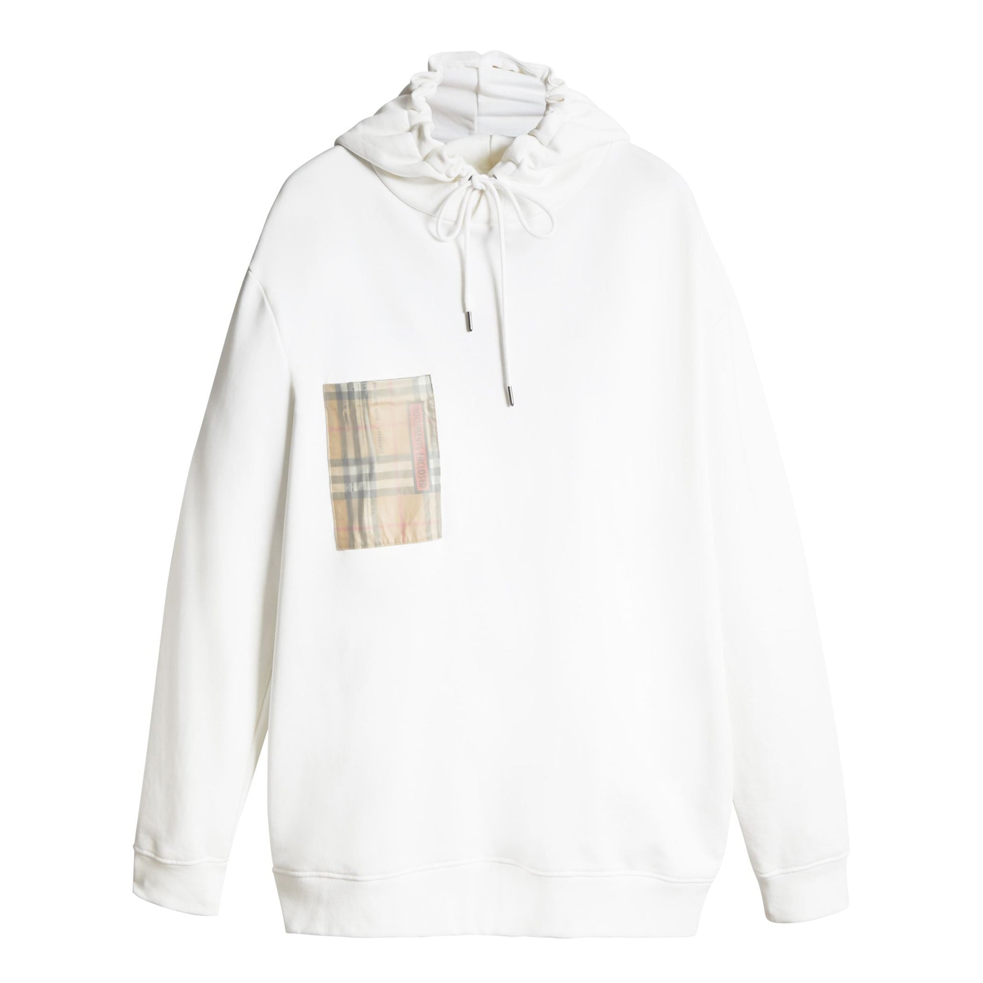 Sweat-shirt à capuche poche imprimé - White