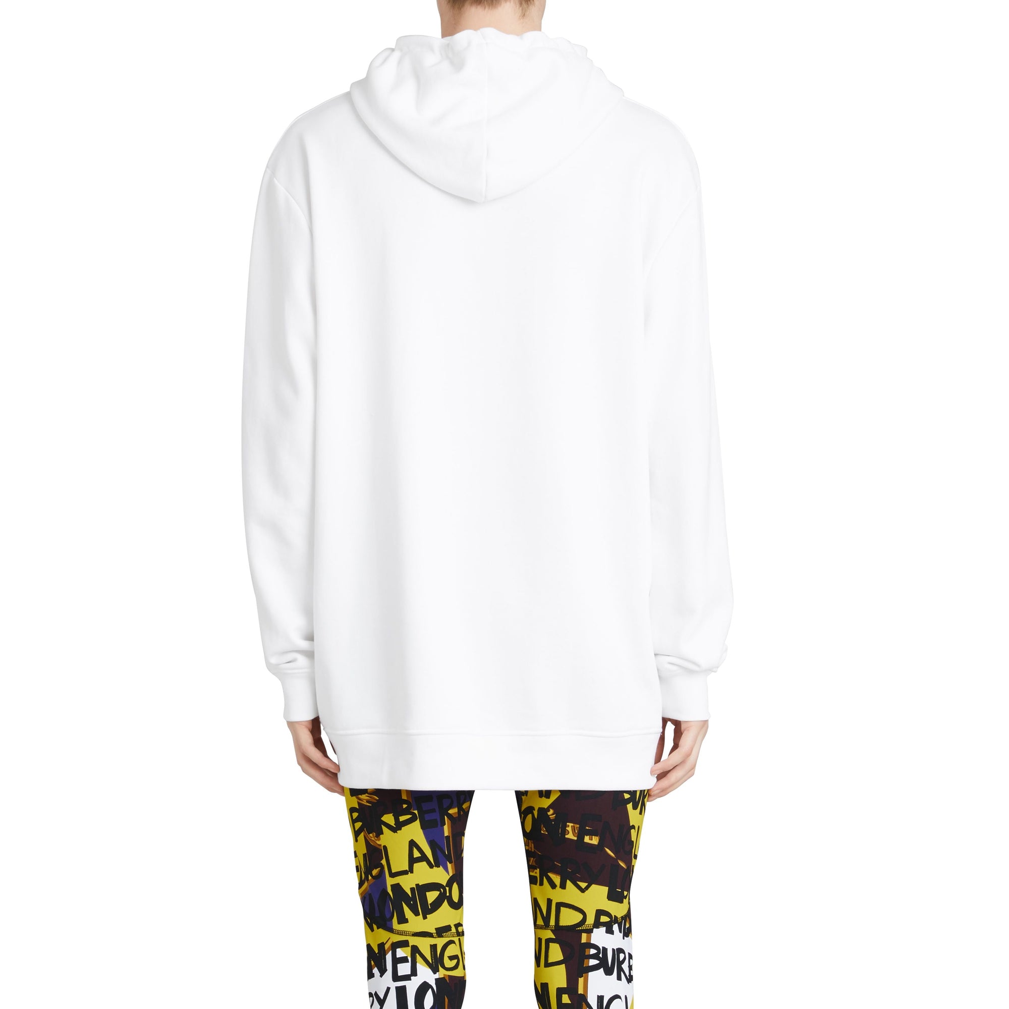 Sweat-shirt à capuche poche imprimé - White