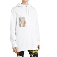 Sweat-shirt à capuche poche imprimé - White