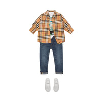 Chemise en coton Vintage check - Antique Yellow