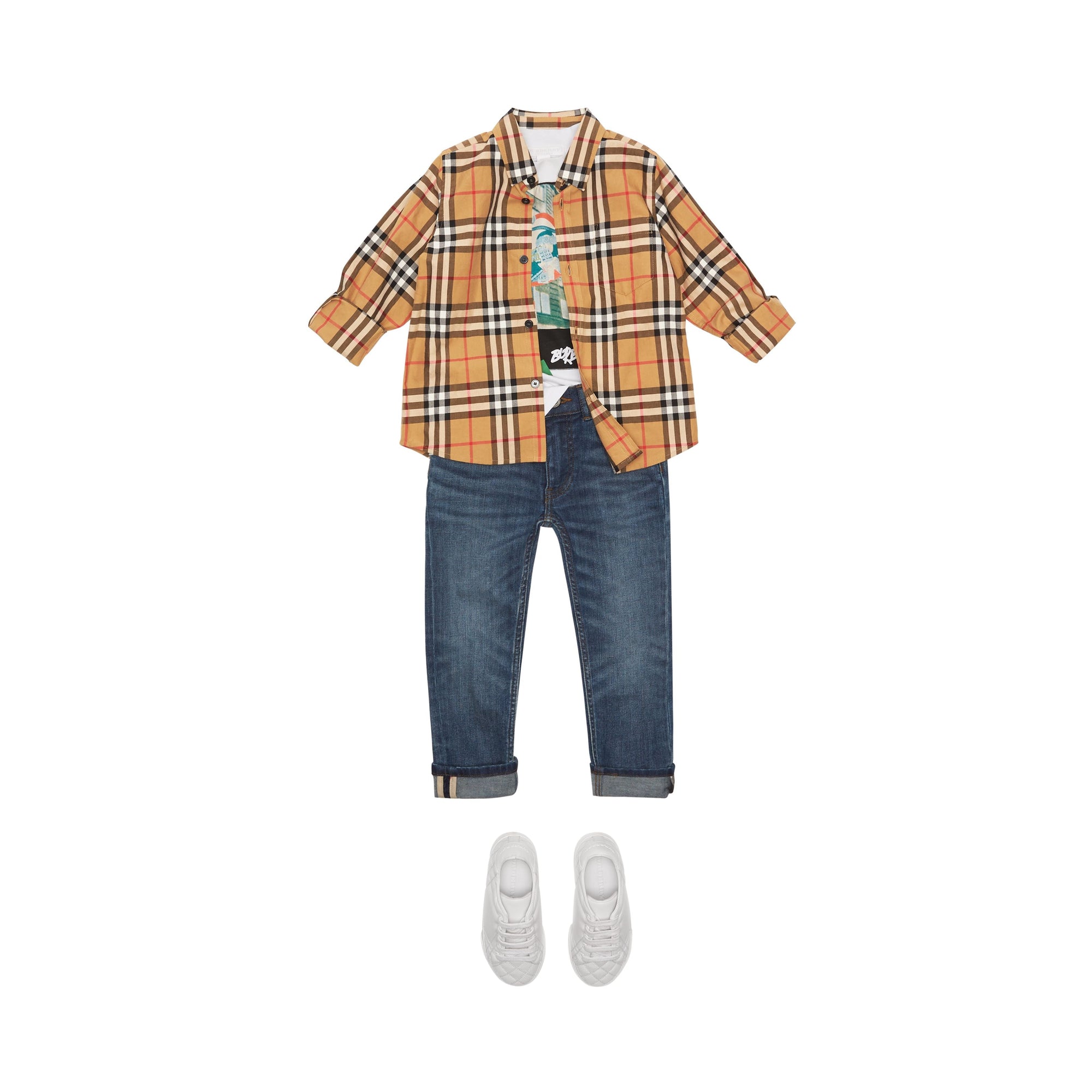 Chemise en coton Vintage check - Antique Yellow