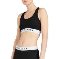Brassière en jersey extensible avec logo - Black