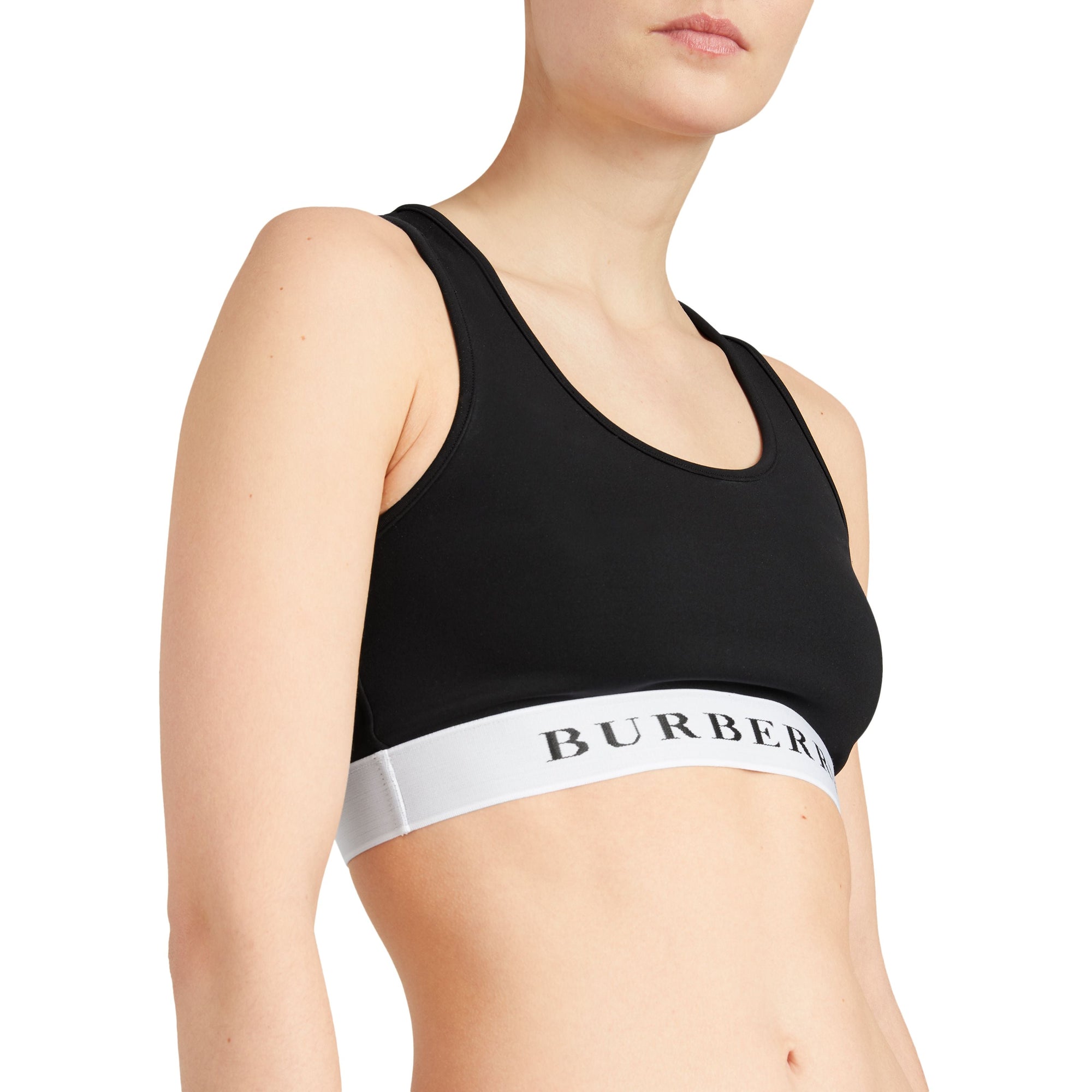 Brassière en jersey extensible avec logo - Black