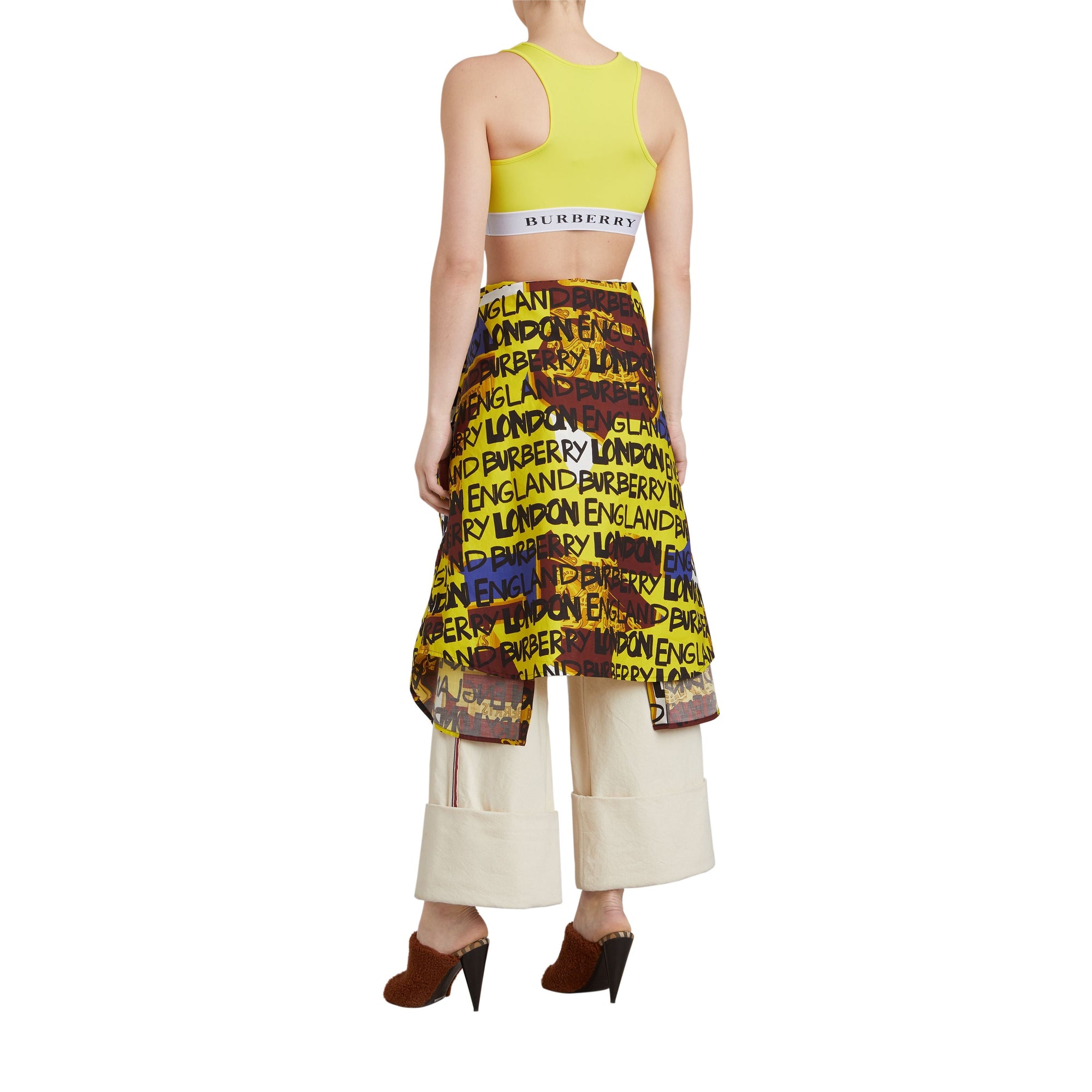 Brassière en jersey extensible avec logo - Bright Yellow